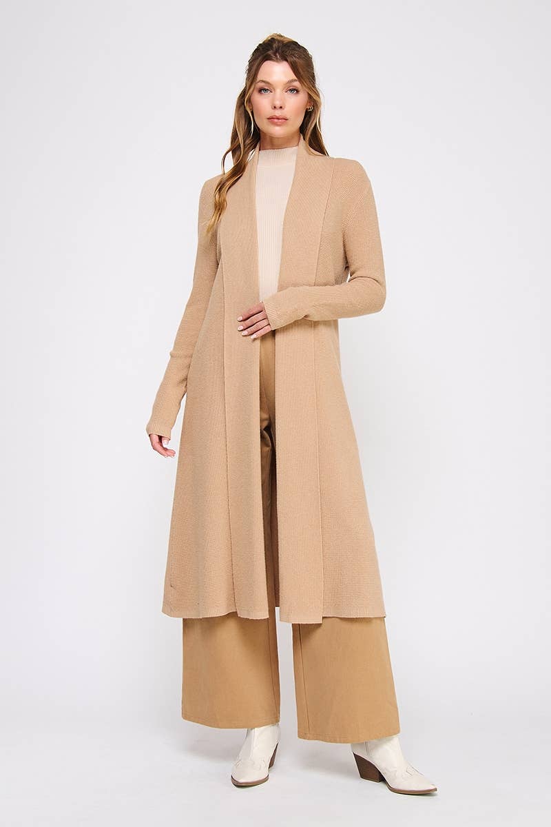 Camel Waffle Cardigan