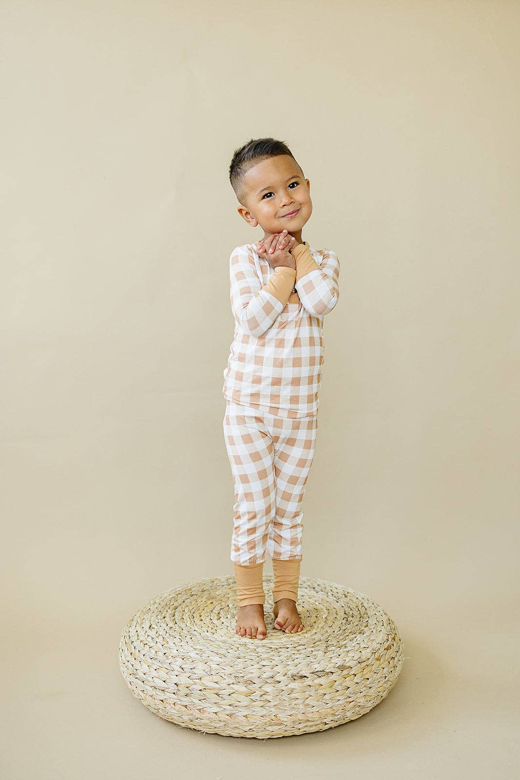 Kids Golden Gingham Pajamas
