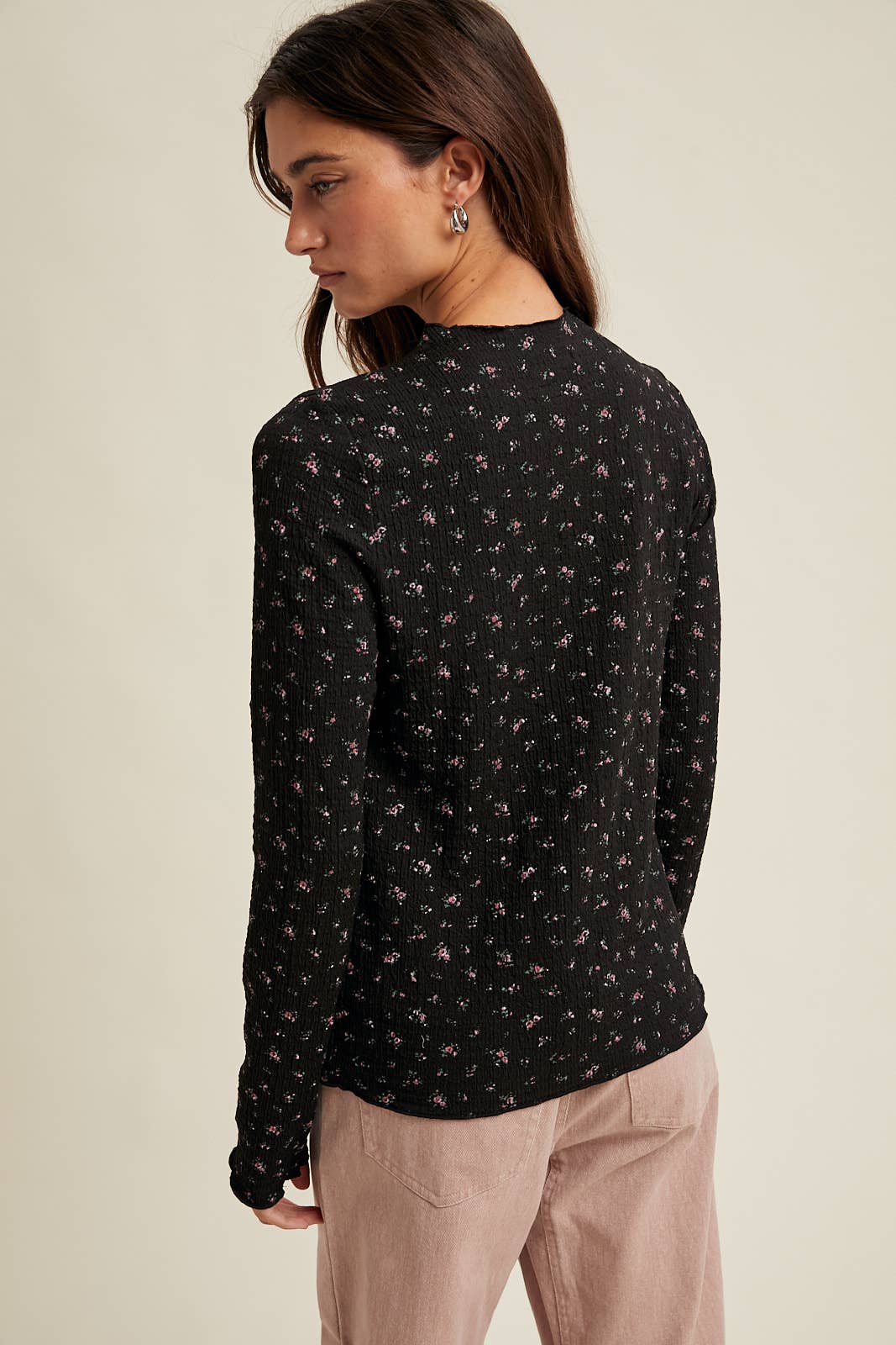 Floral Crinkle Top