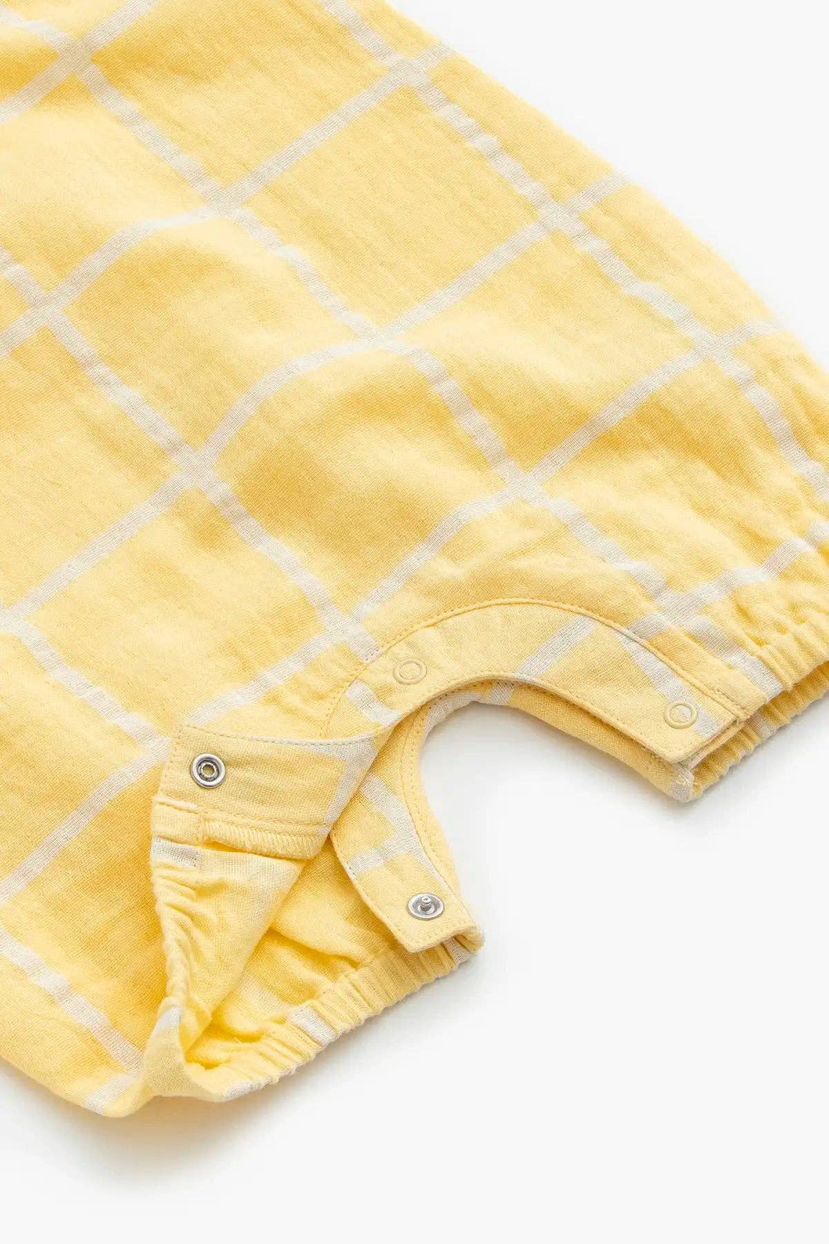 Gauze Bubble Romper - Yellow