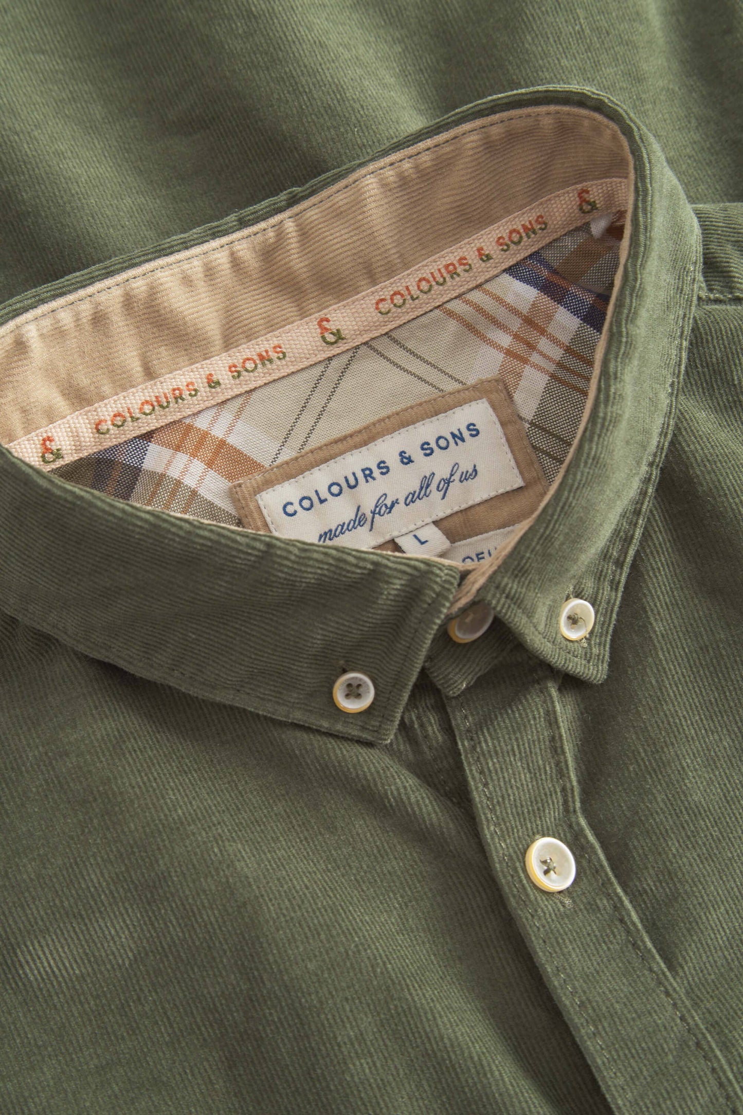 Mens Green Corduroy Button Down