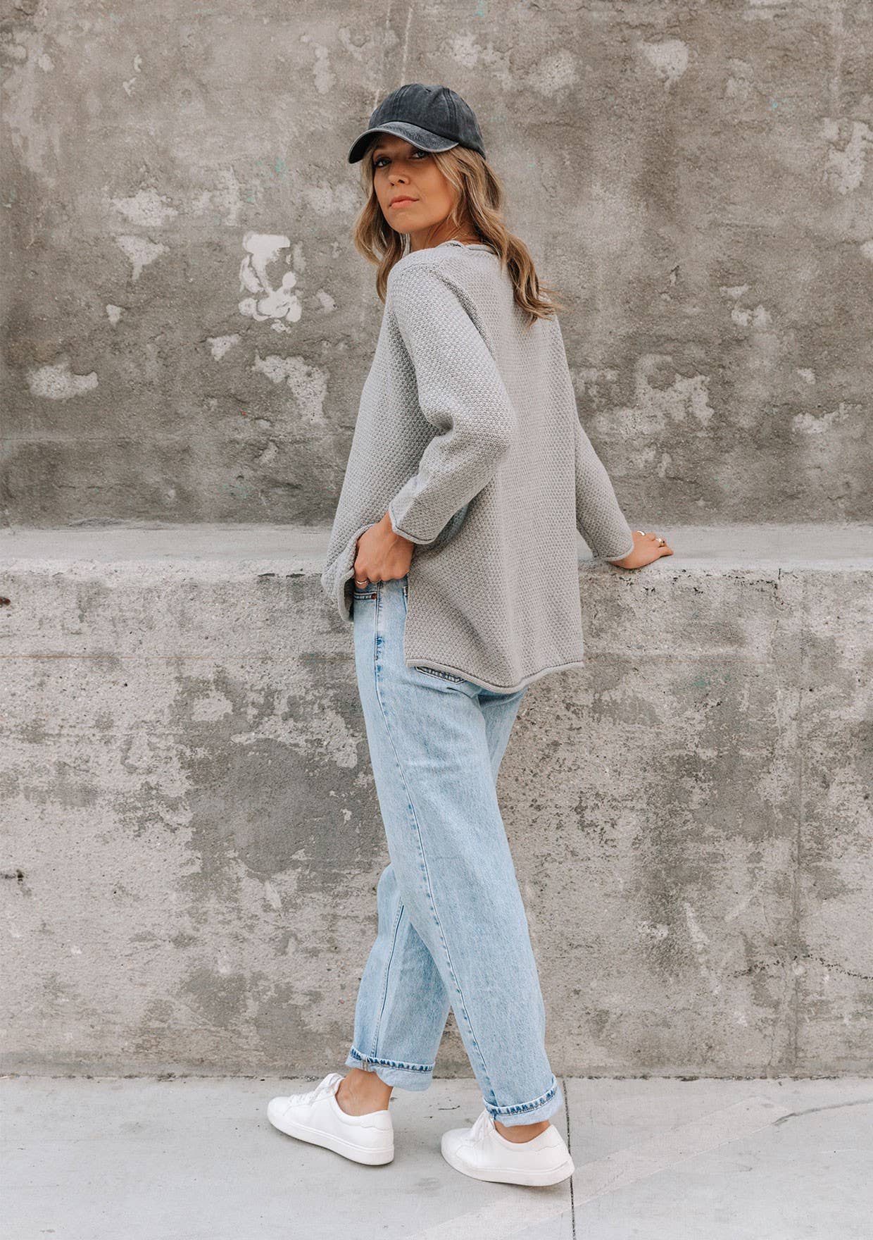 Ash Rolled Neck Sweater