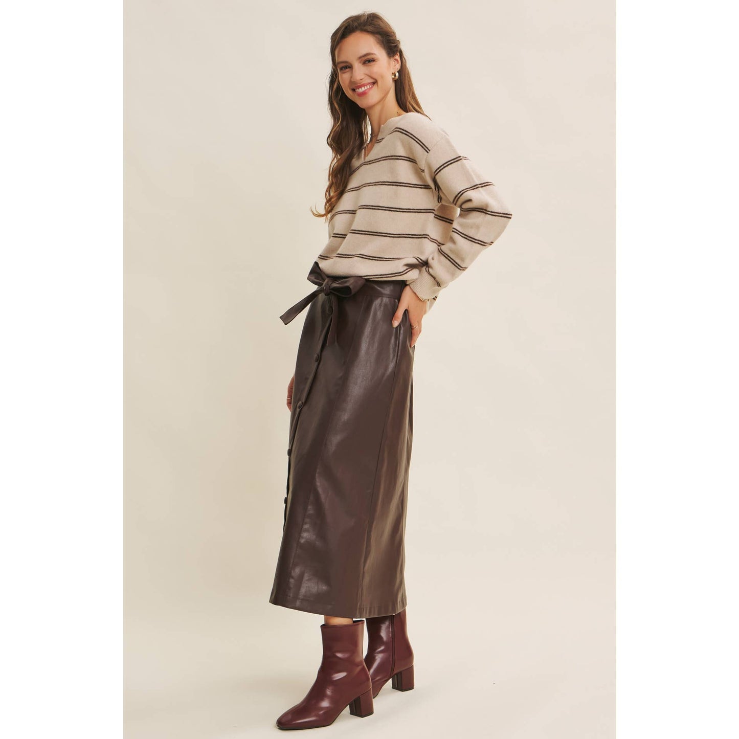 Mocha Striped Sweater