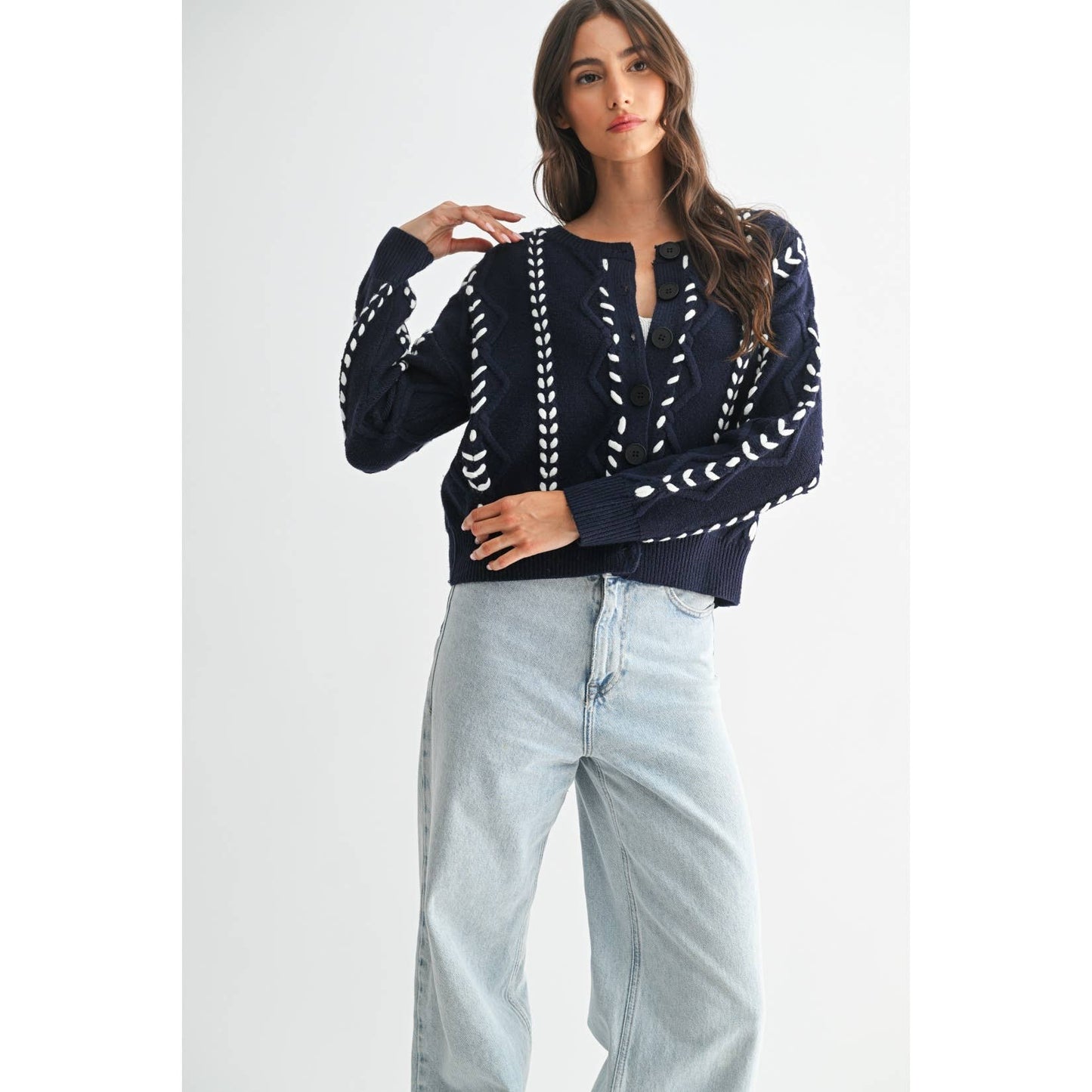 Ribbon Stitch Cardigan