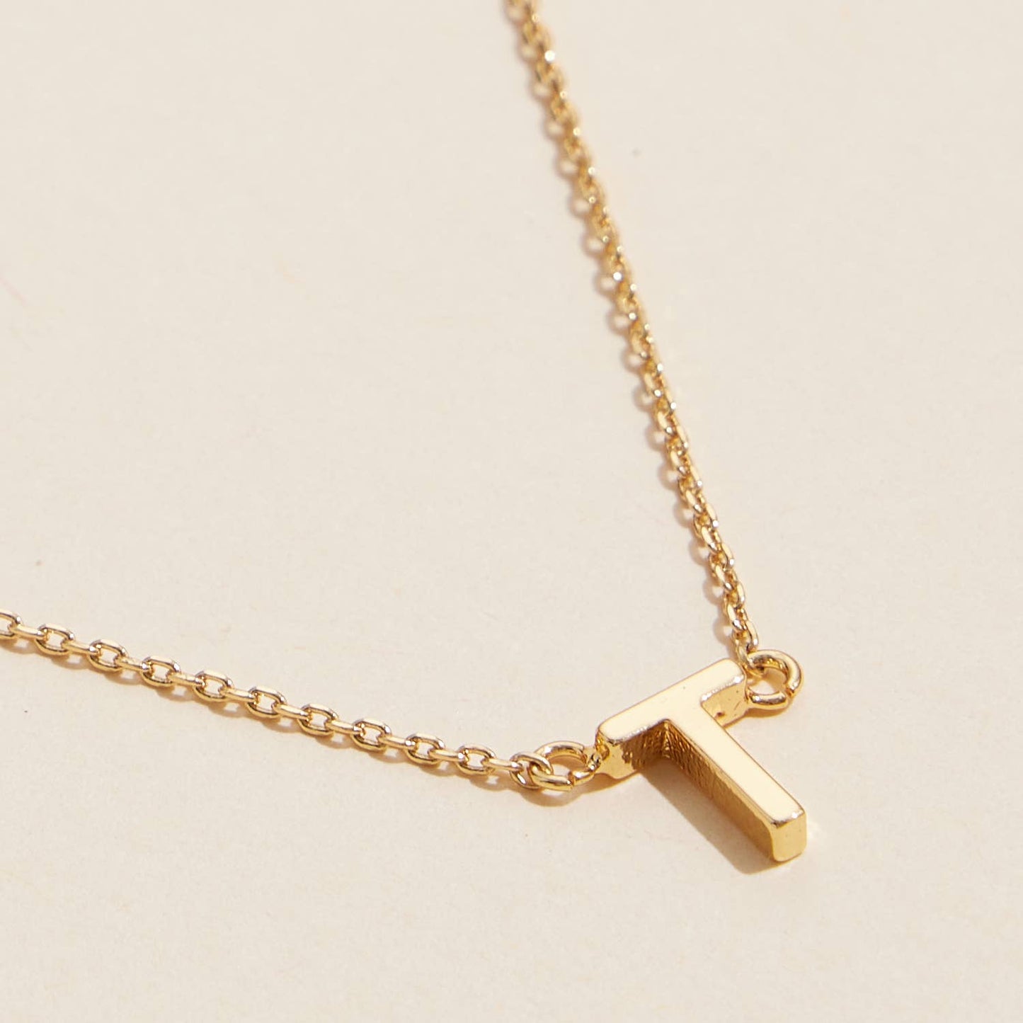 Letter Charm Gold Necklace