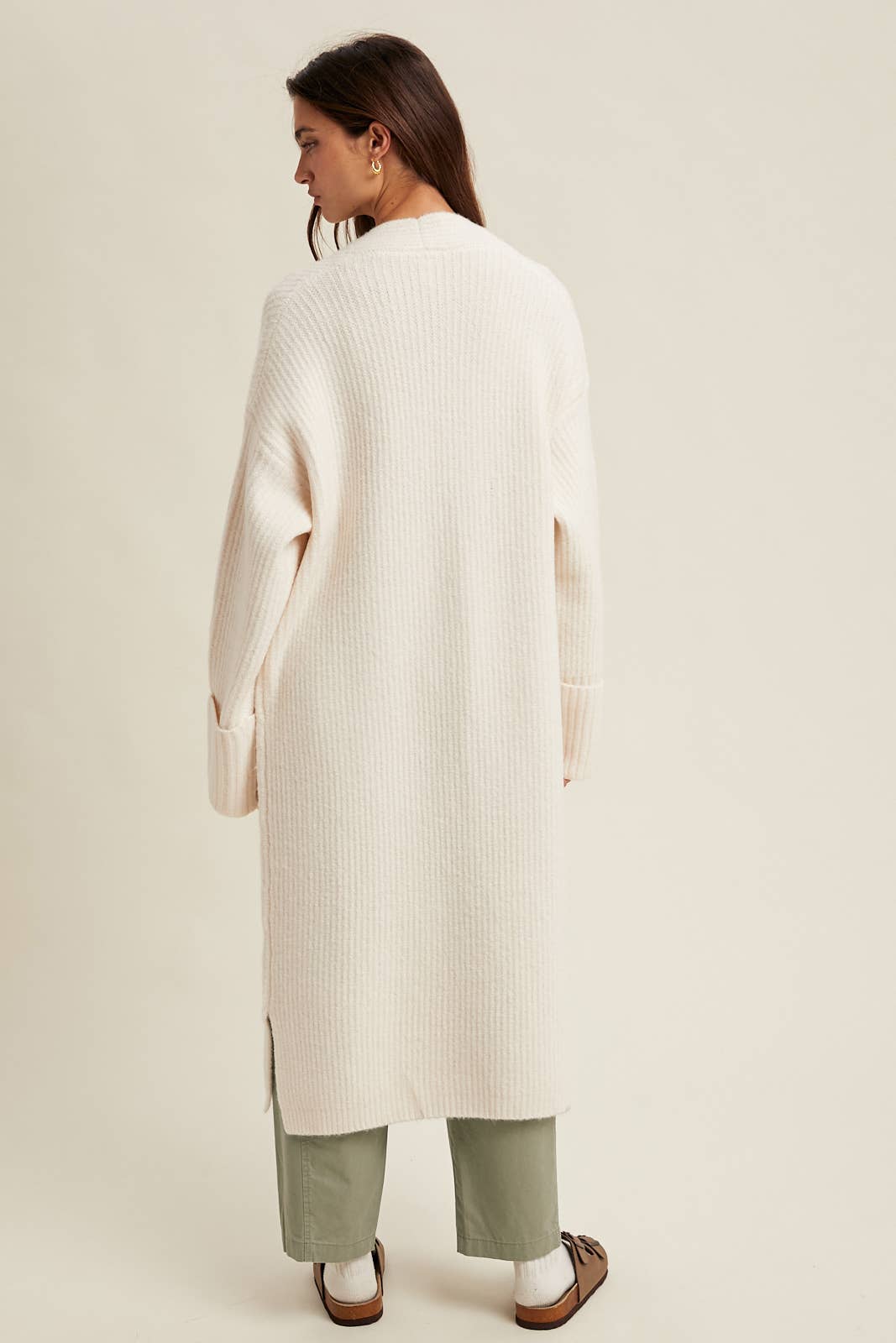 Ecru Longline Cardigan