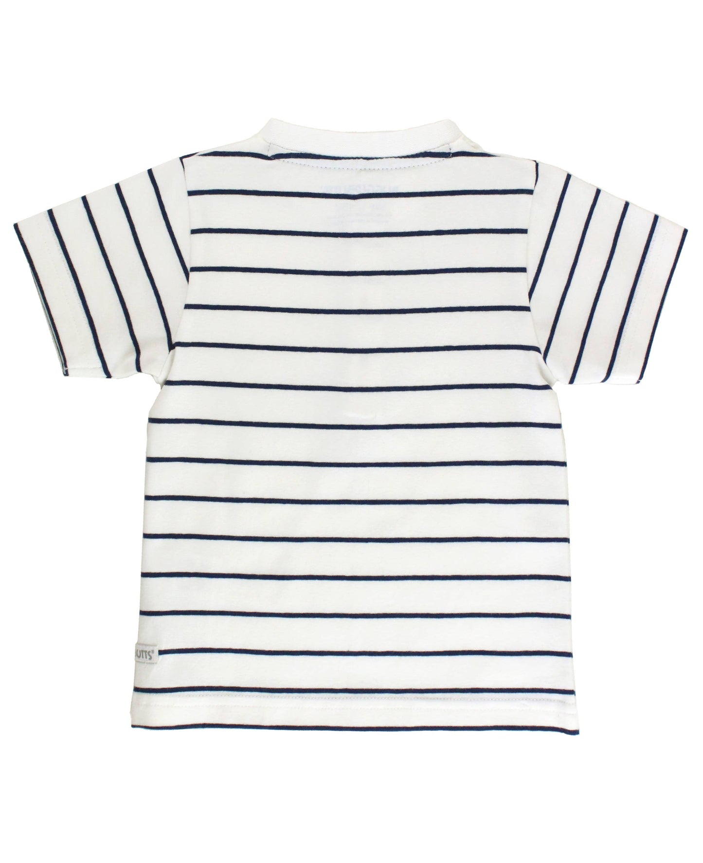Kids White & Navy Henley Tee