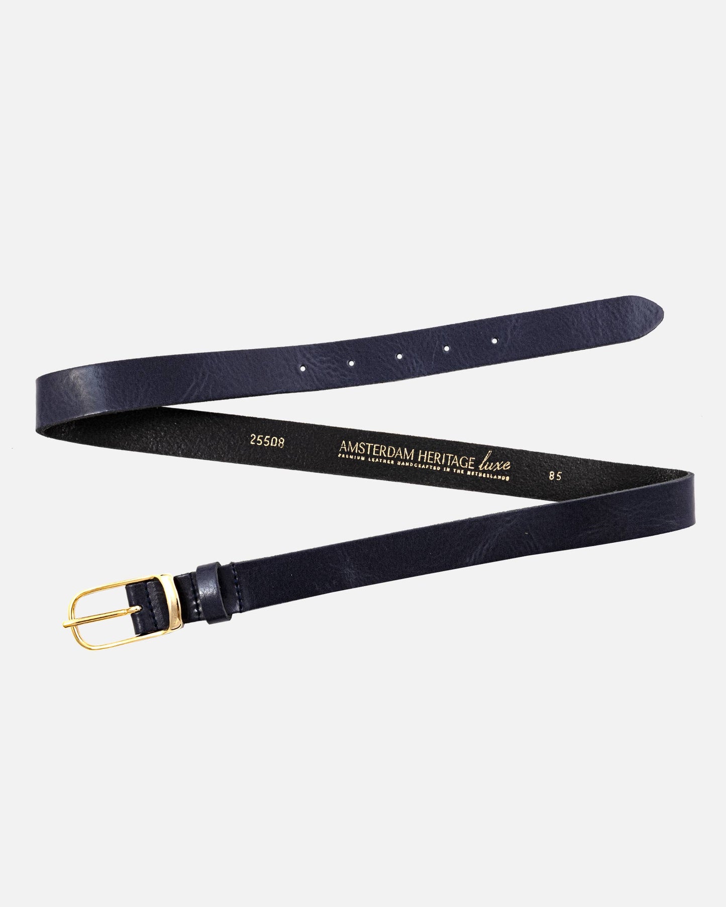 Lasse Navy Leather Belt