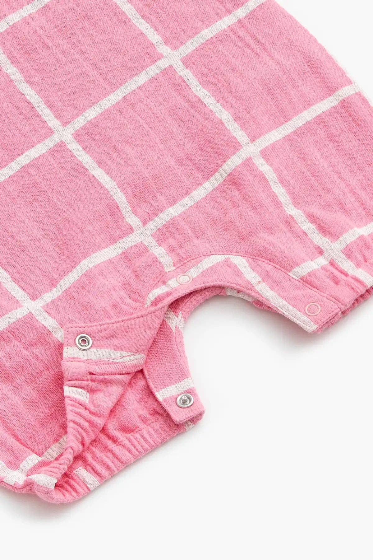 Gauze Bubble Romper - Pink