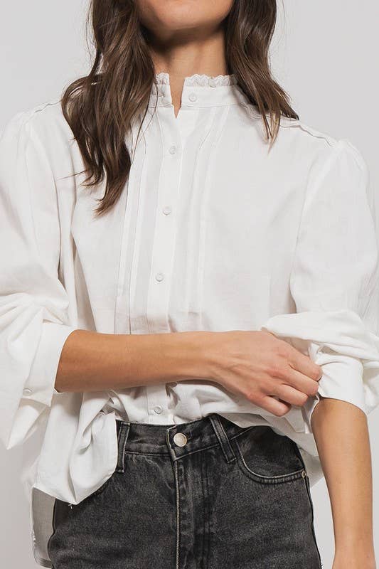 White Ruffle Blouse