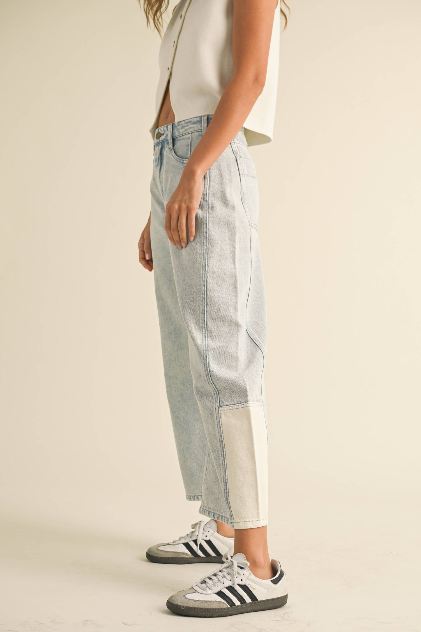 Fabric & Denim Barrel Jeans