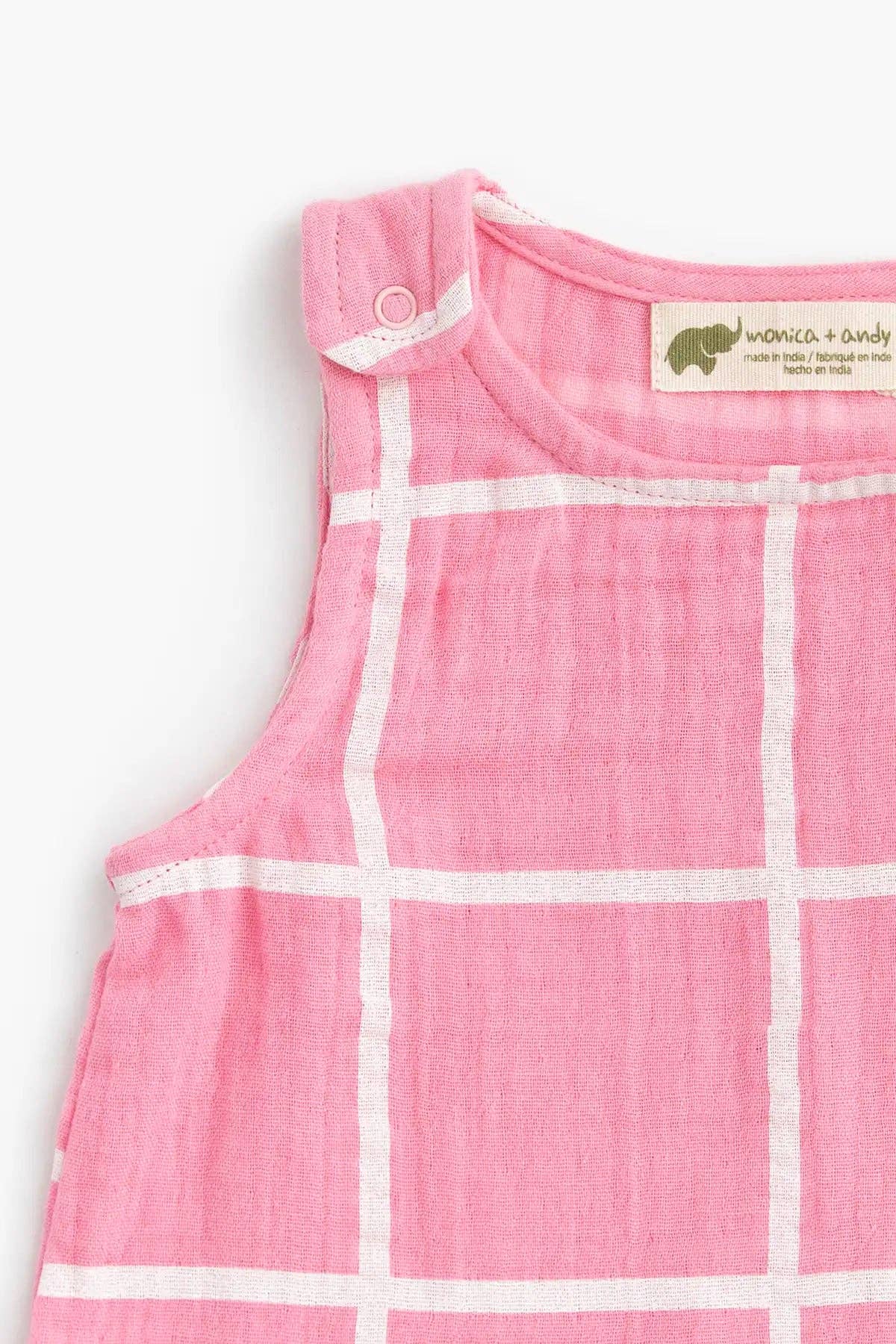Gauze Bubble Romper - Pink