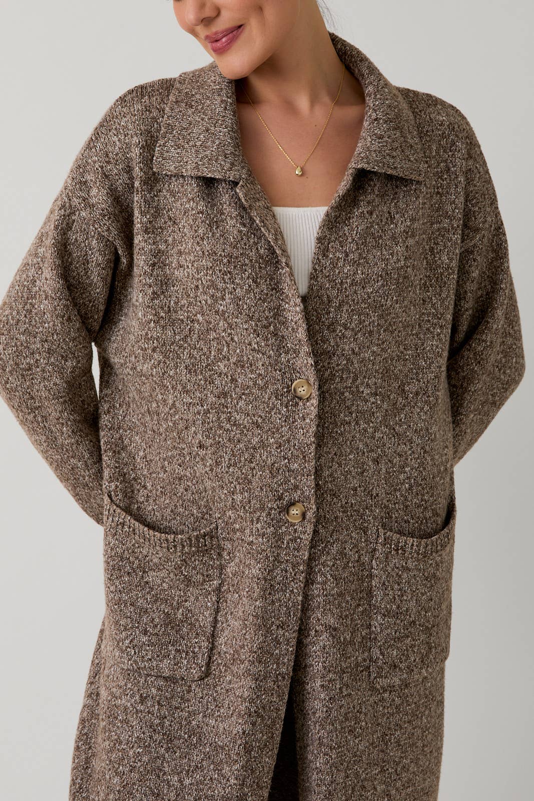 Brown Maxi Cardigan
