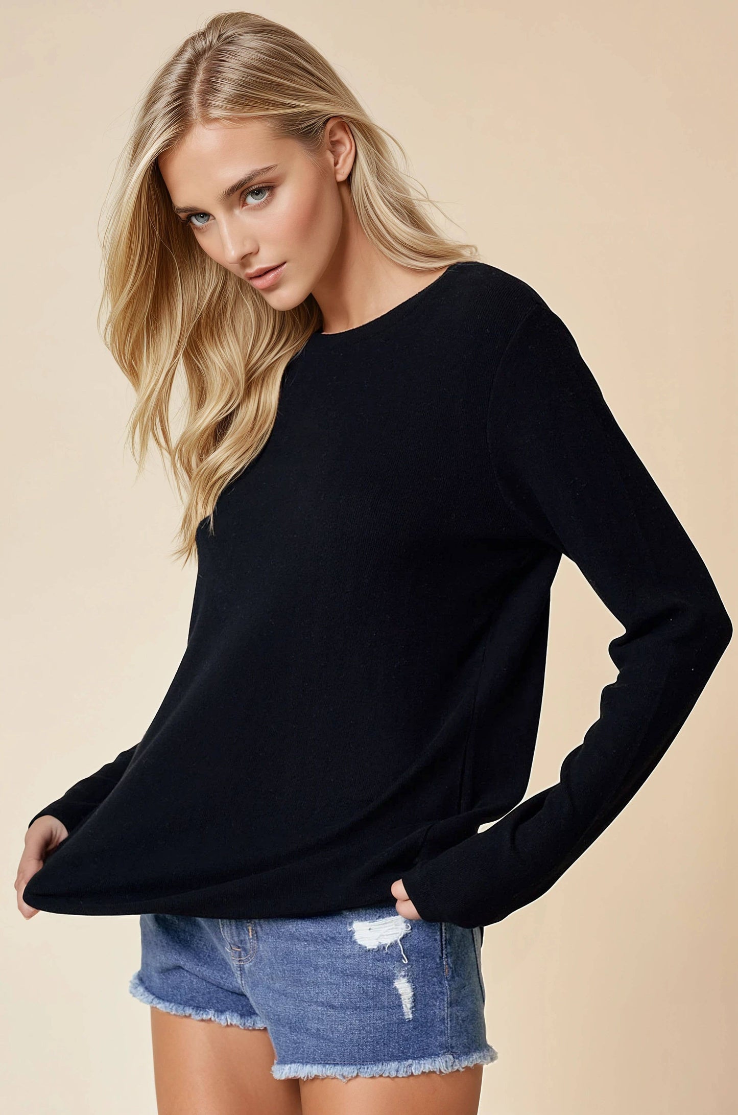 Black Knit Top