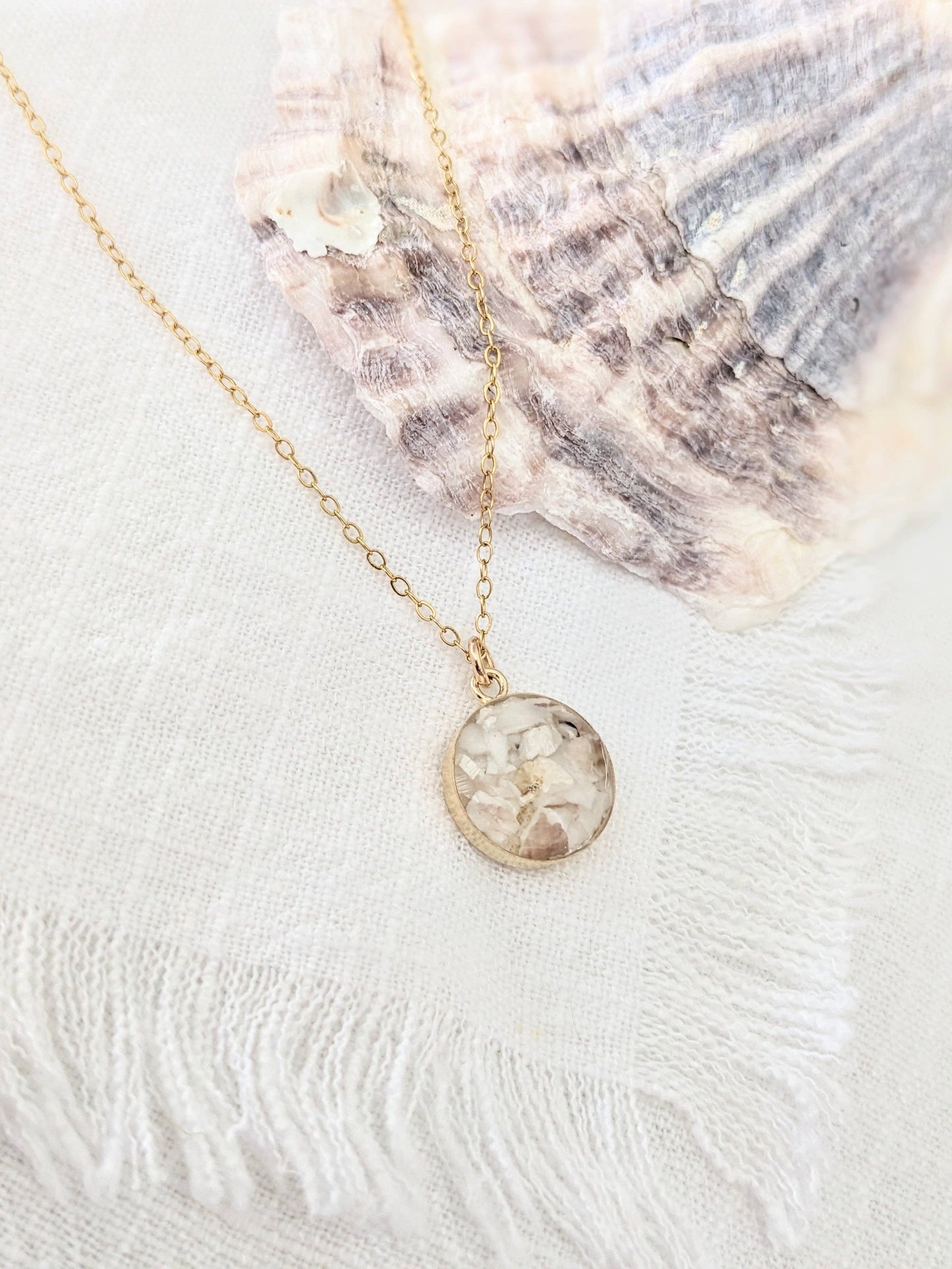 Crushed Oyster Shell Necklace