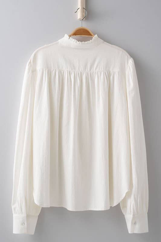 White Ruffle Blouse