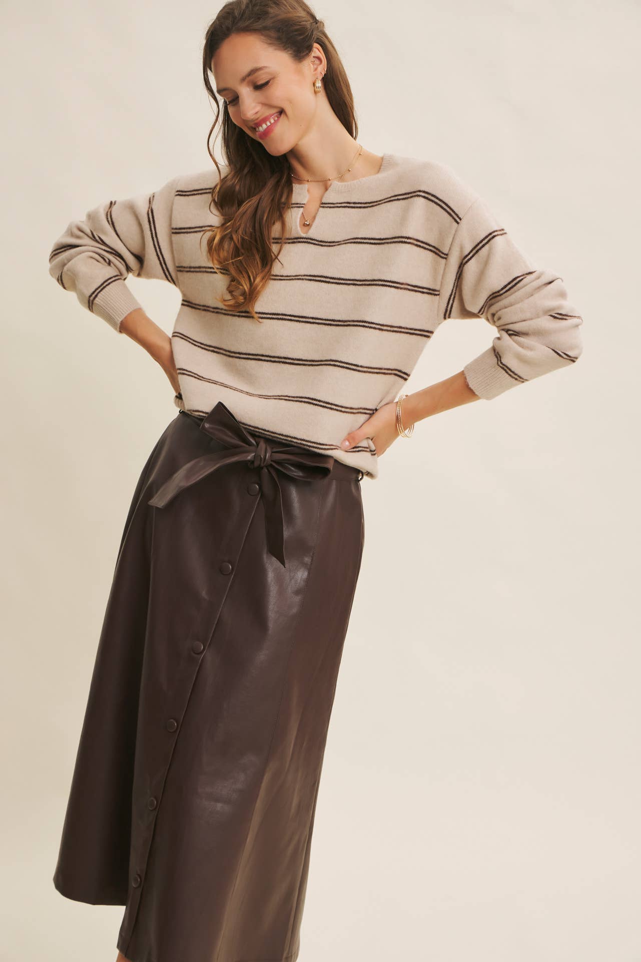 Mocha Striped Sweater