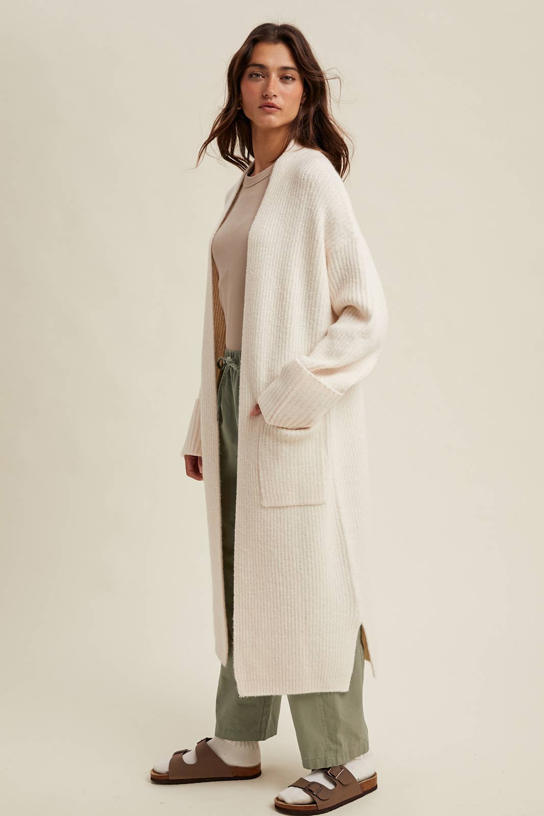 Ecru Longline Cardigan
