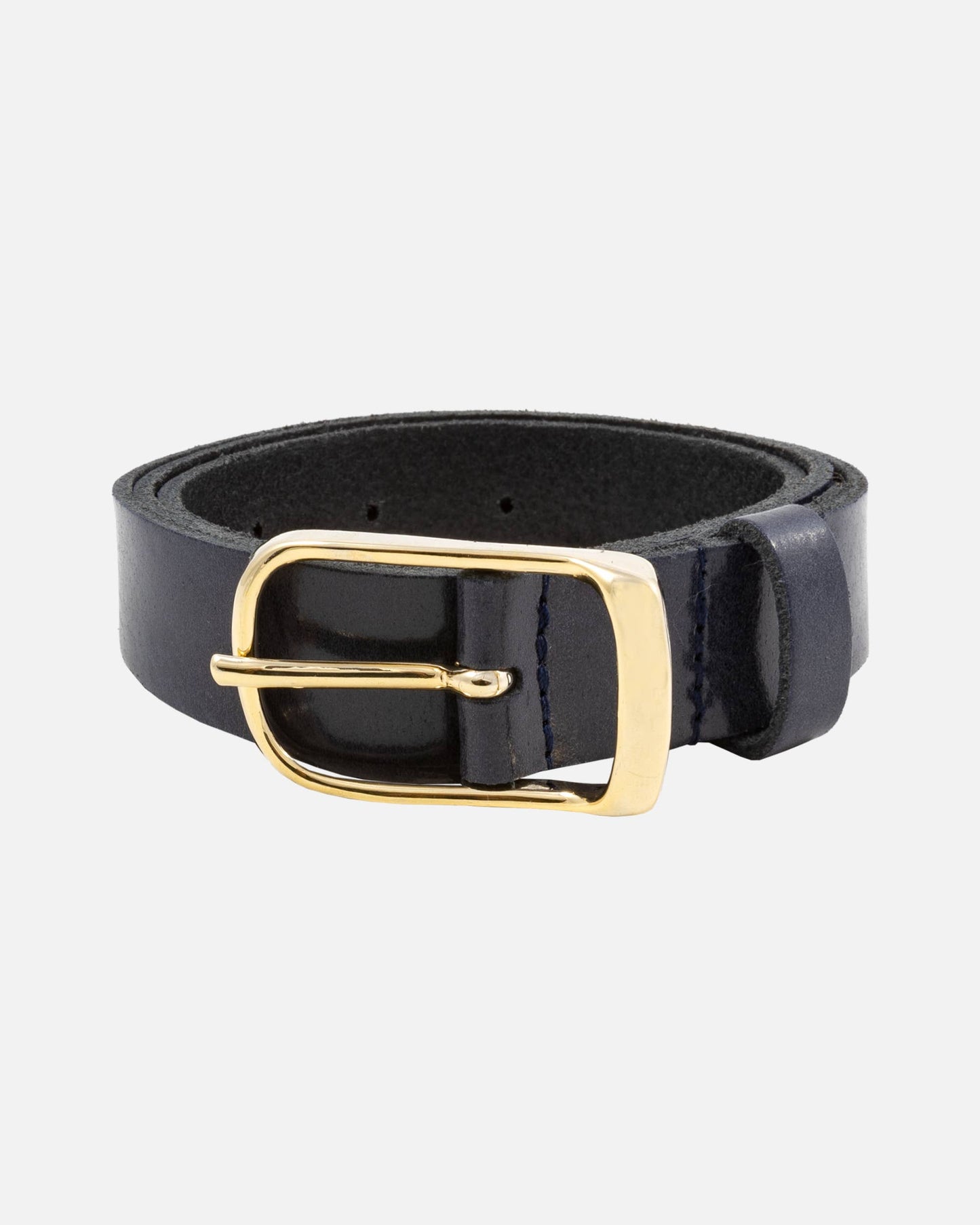 Lasse Navy Leather Belt
