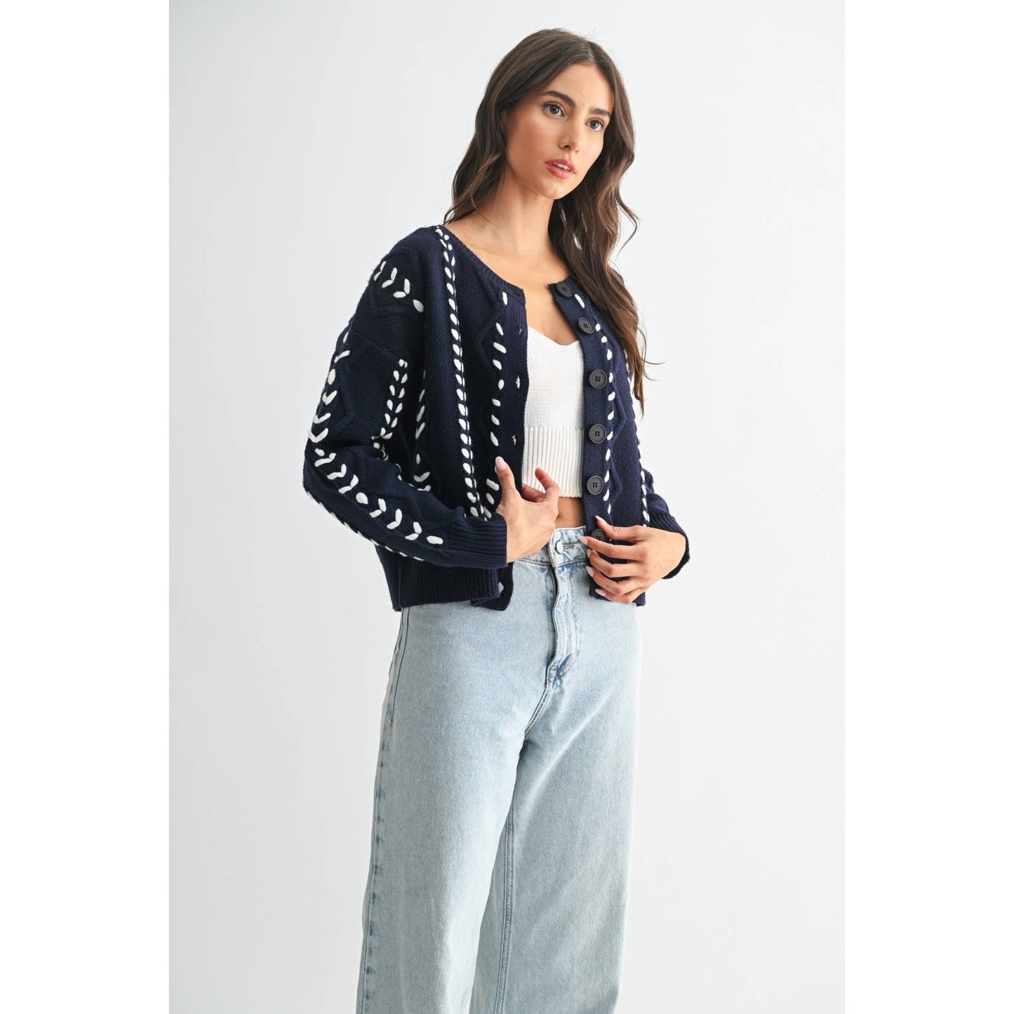Ribbon Stitch Cardigan