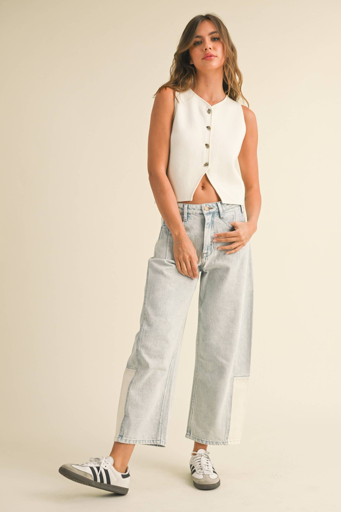 Fabric & Denim Barrel Jeans