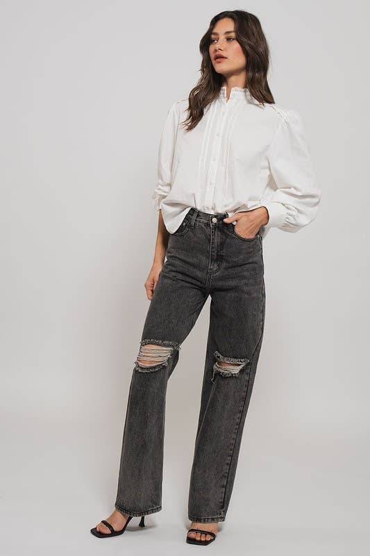 White Ruffle Blouse