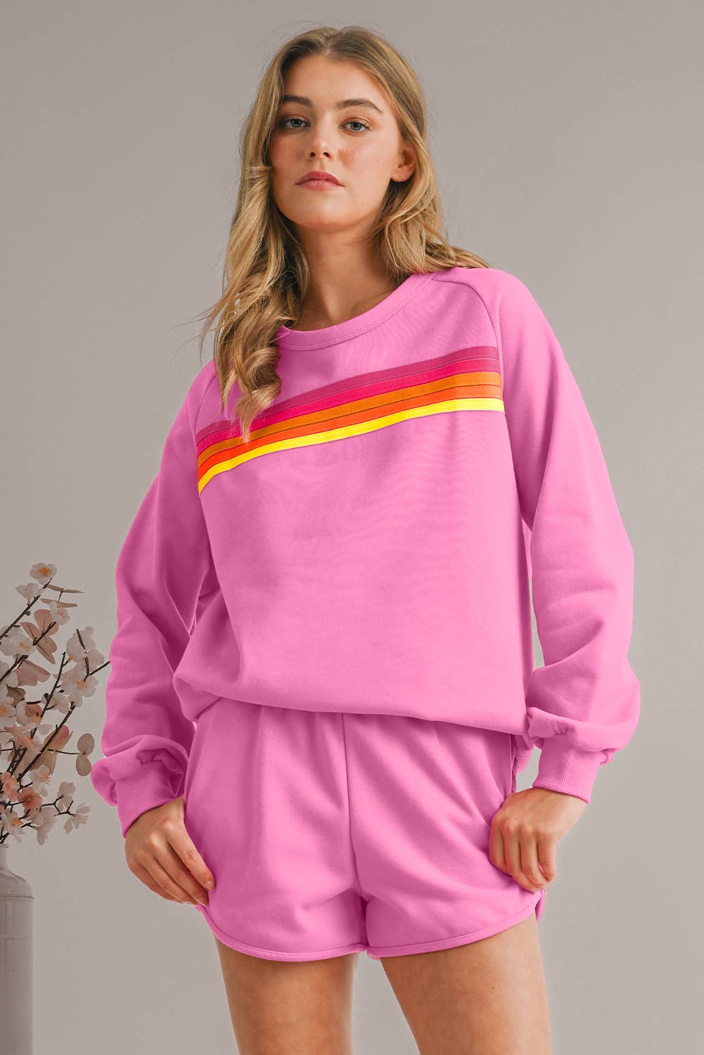 Pink Stripe Lounge Set
