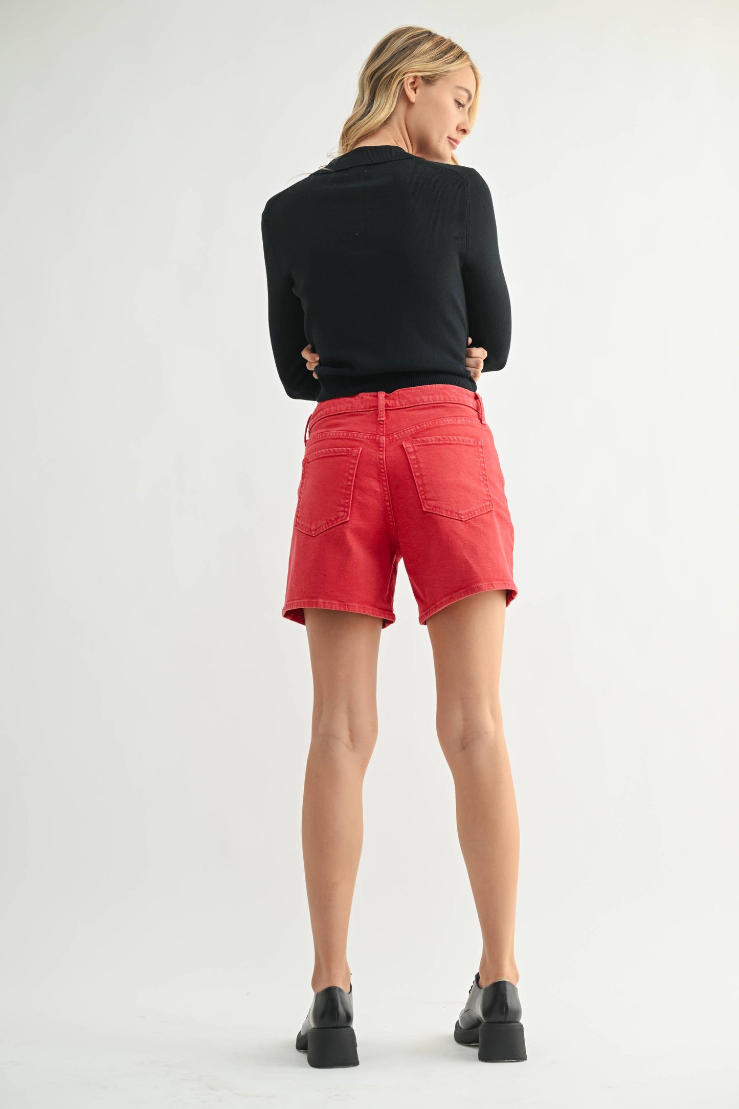 Vintage Red Denim Shorts