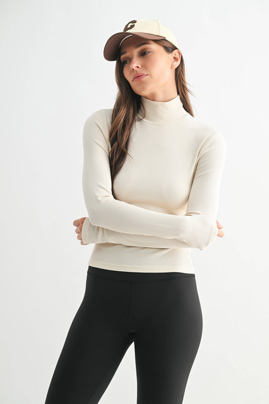 Natural Ribbed Turtleneck