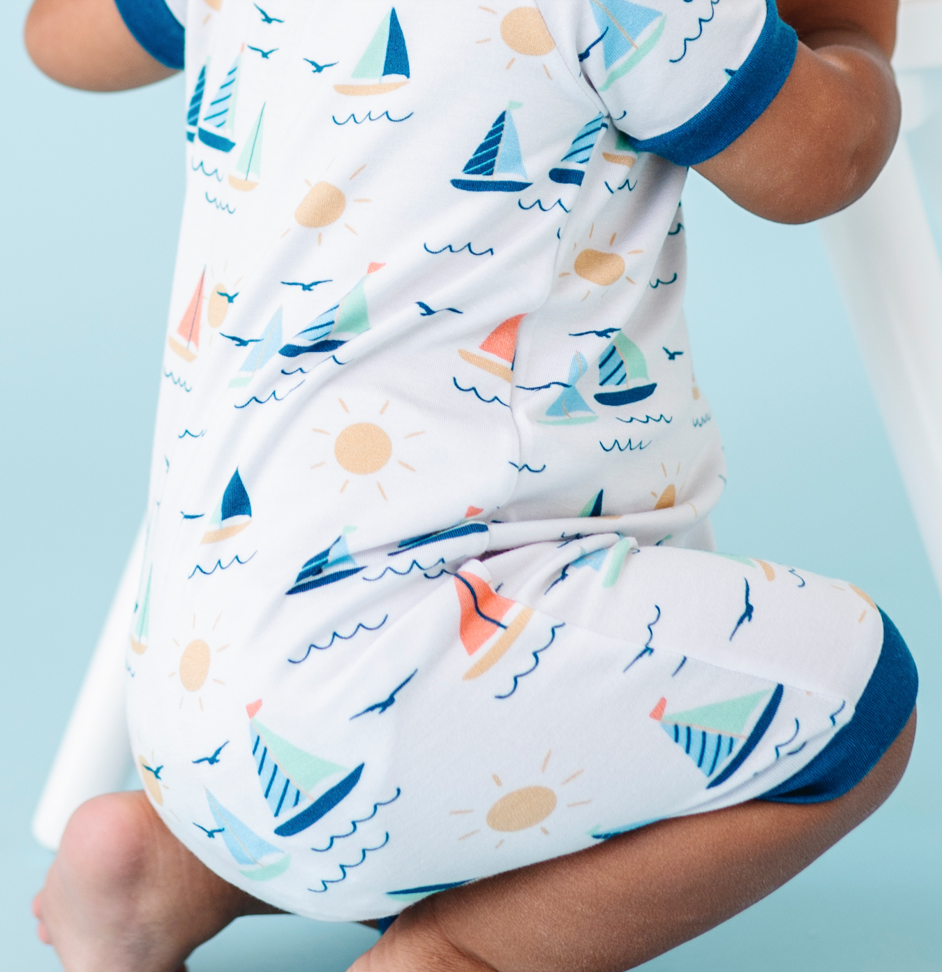 Sailboat Short Zip Romper