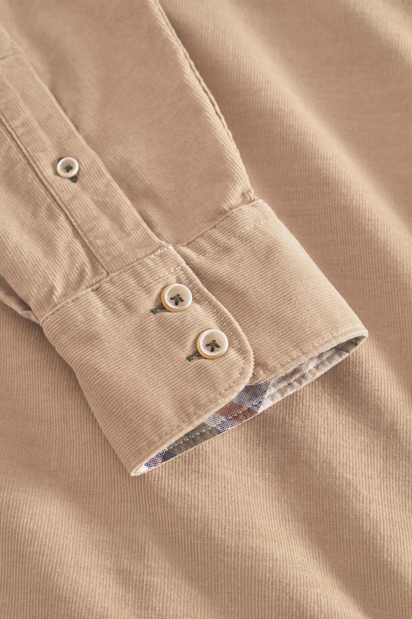 Mens Sand Corduroy Button Down