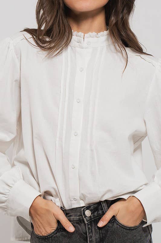 White Ruffle Blouse