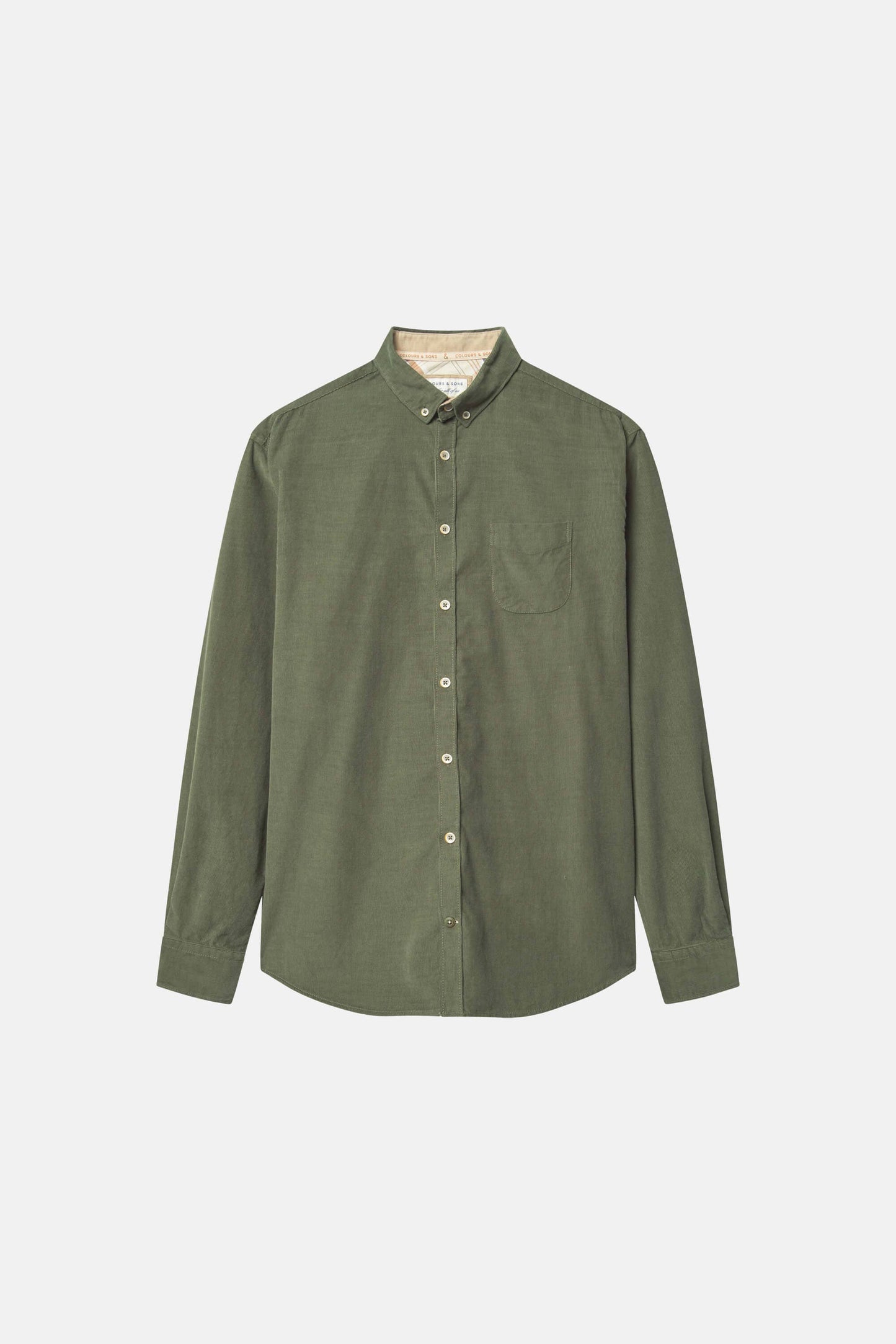 Mens Green Corduroy Button Down