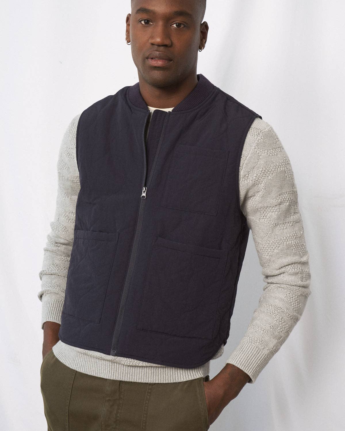 Mens Navy Vest