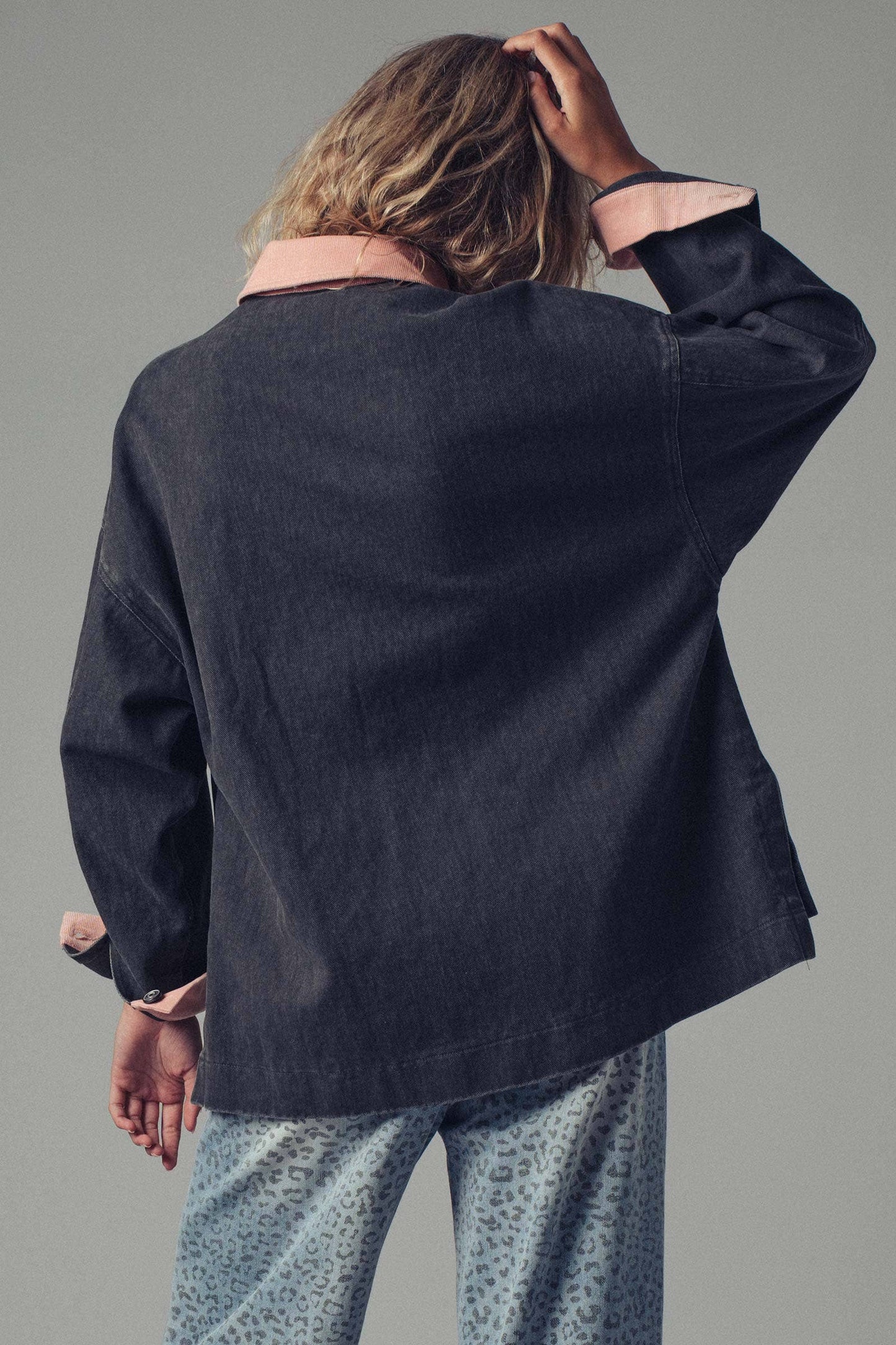 Black & Pink Corduroy Jacket