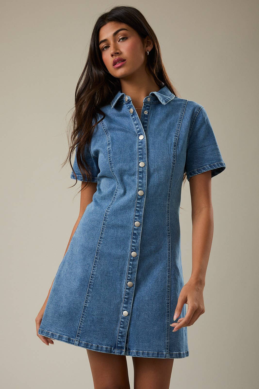 parke denim mini dress MEET OUR MINI! our new denim mini dress, your new summer staple. 6.3 @ 10 AM EST