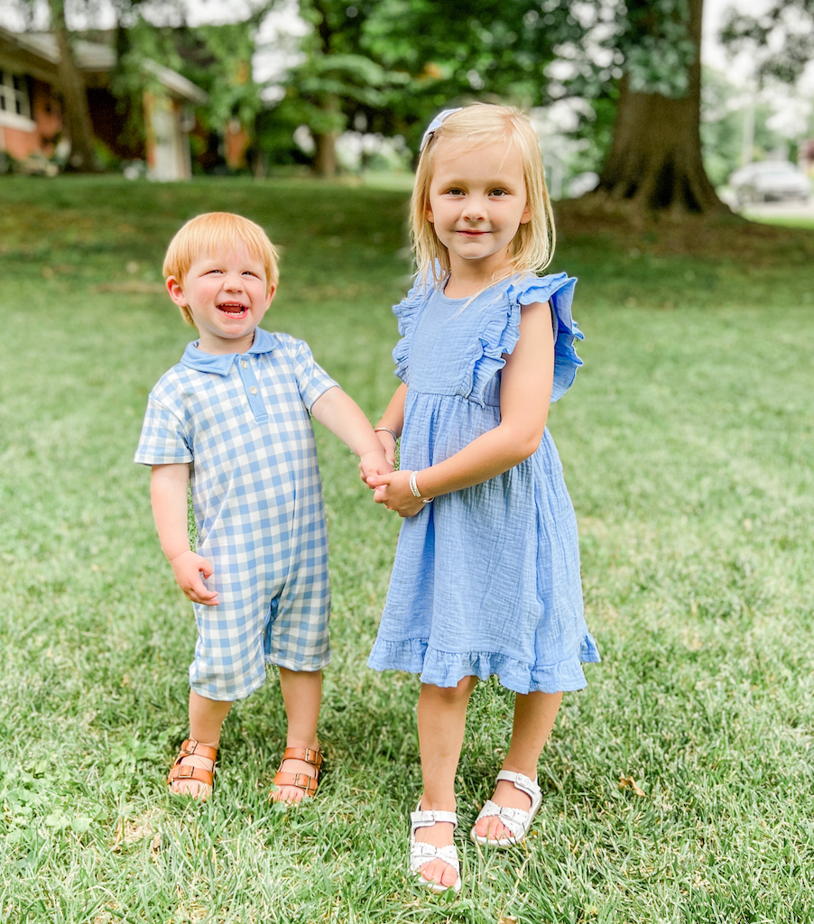 Periwinkle Gingham Playsuit