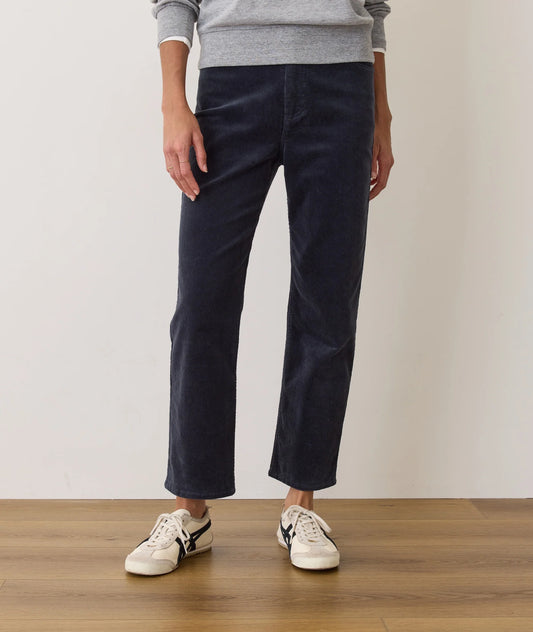 Marine Layer Navy Corduroy Straight Pant