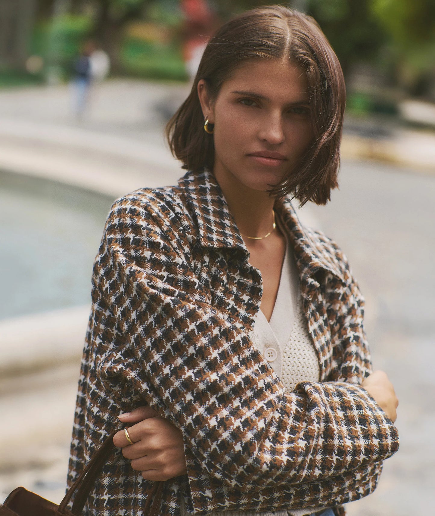 Marine Layer Hayes Houndstooth Trench Coat