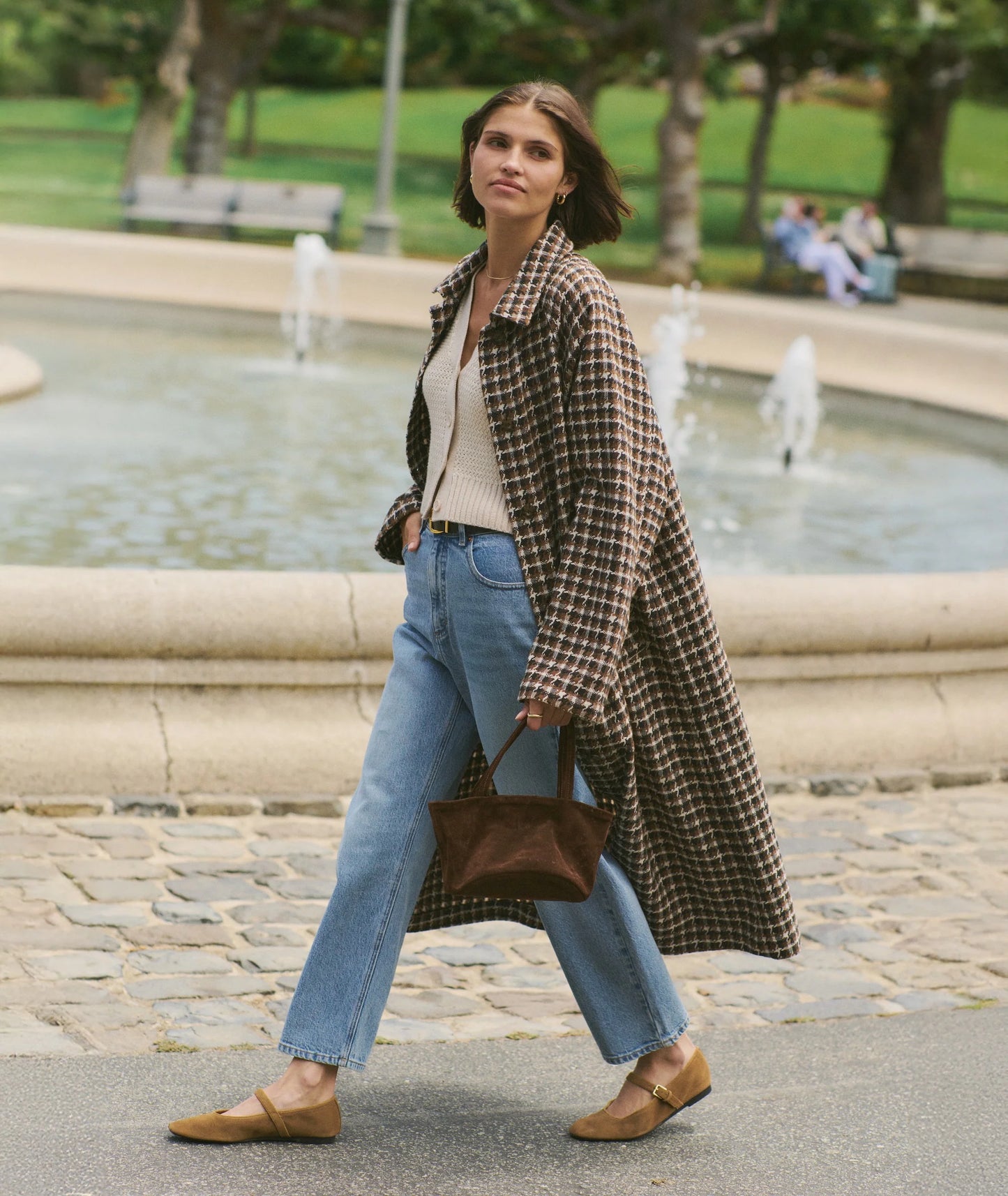 Marine Layer Hayes Houndstooth Trench Coat