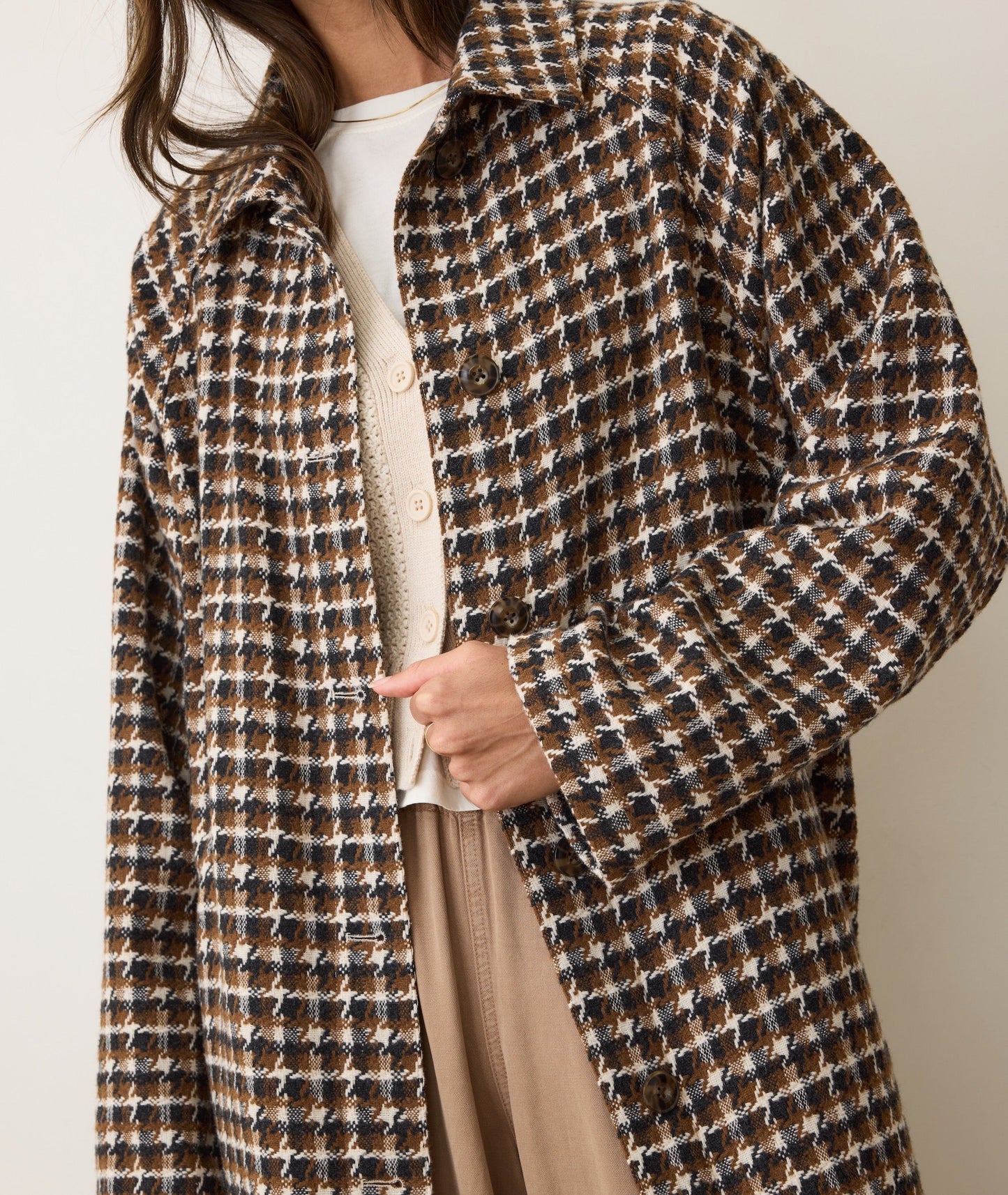 Marine Layer Hayes Houndstooth Trench Coat