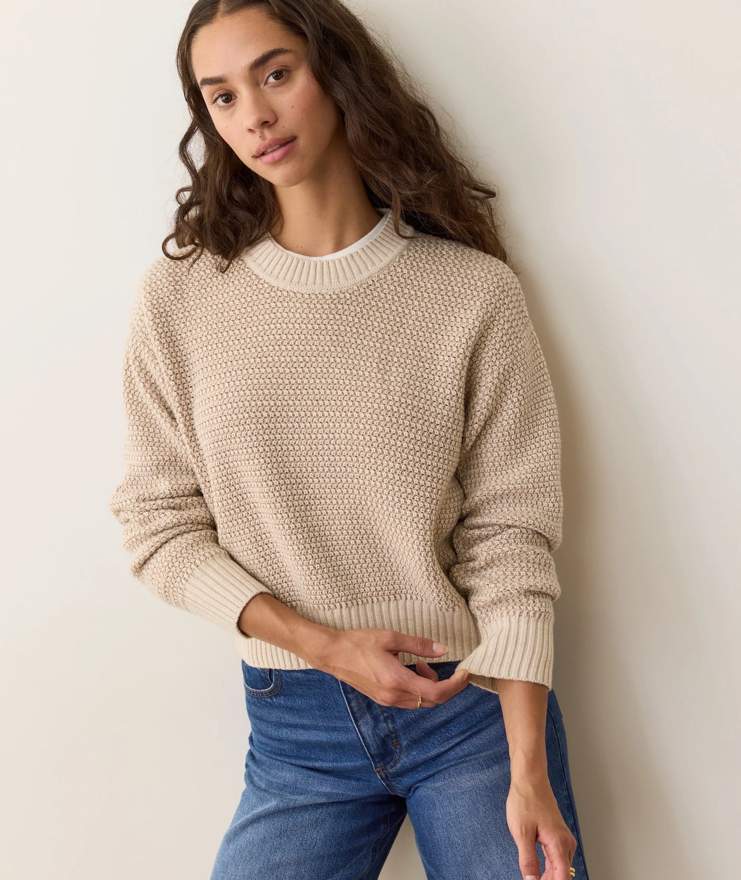 Marine Layer Robin Textured Crewneck Sweater