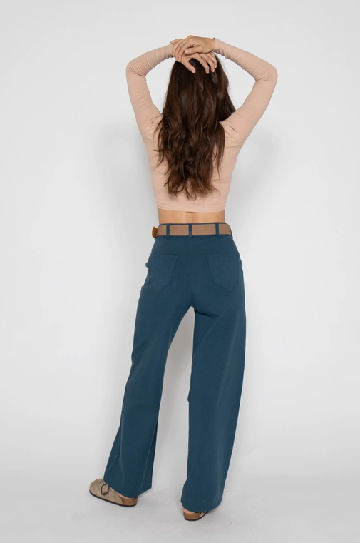Majolica Blue Stretch Trouser