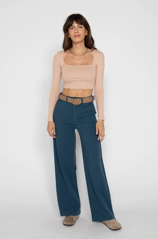 Majolica Blue Stretch Trouser