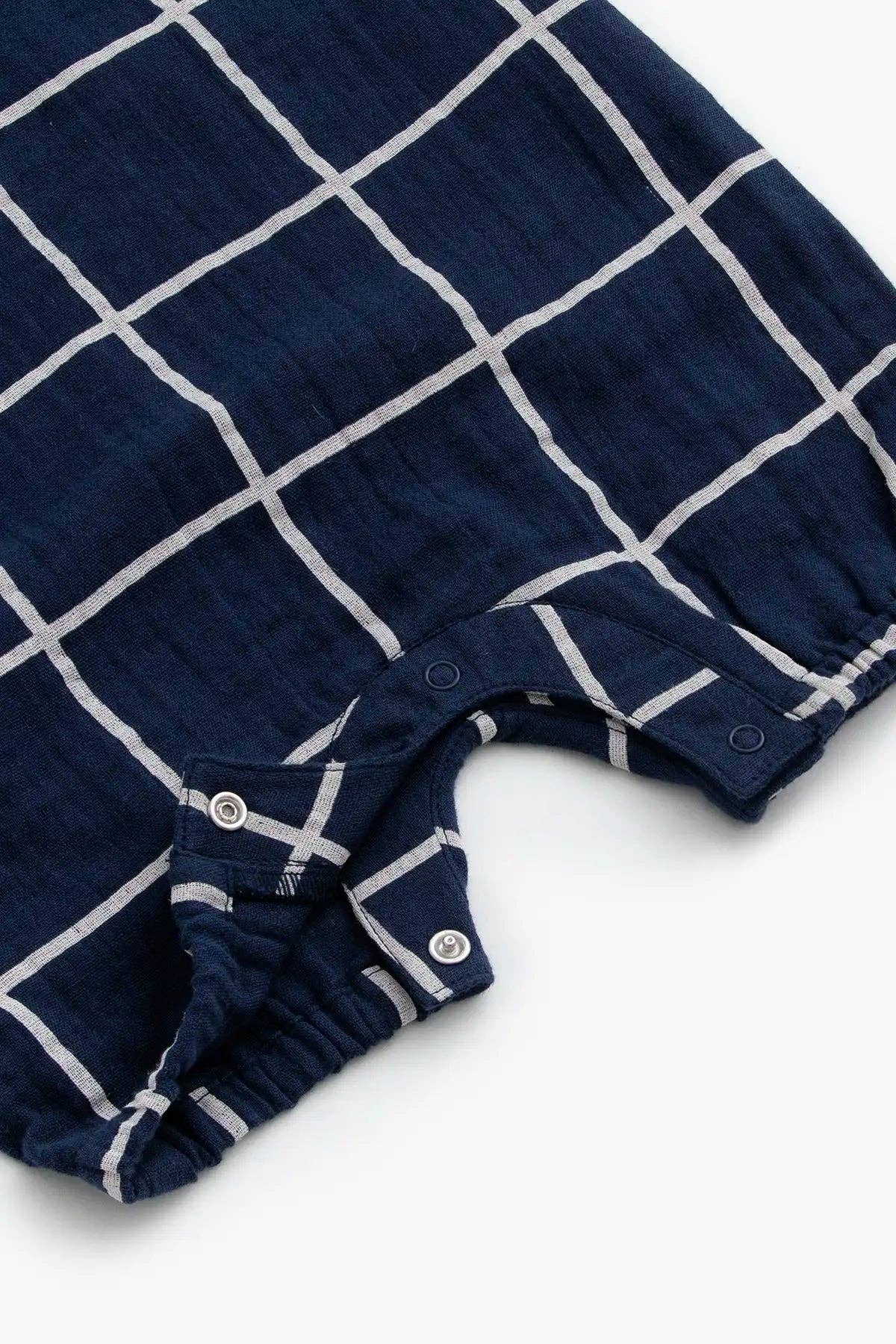 Gauze Bubble Romper - Navy