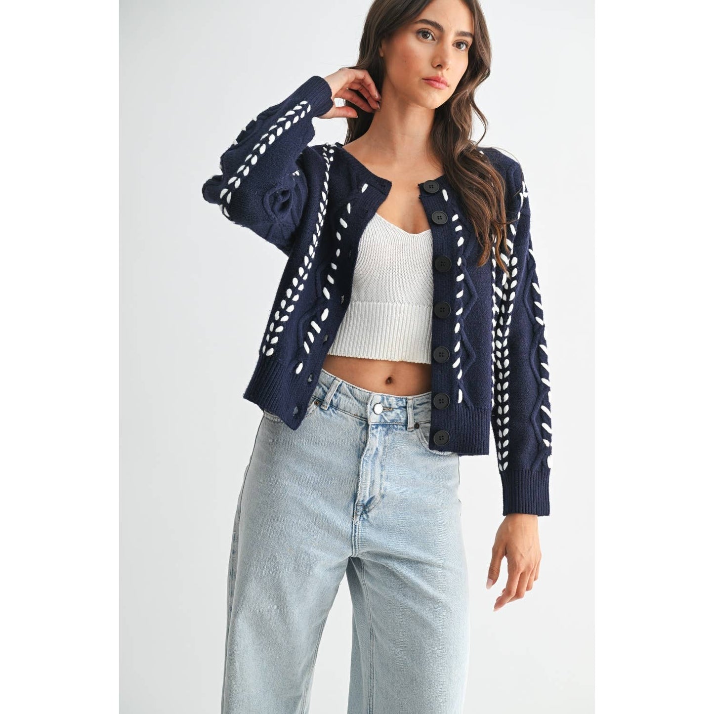 Ribbon Stitch Cardigan