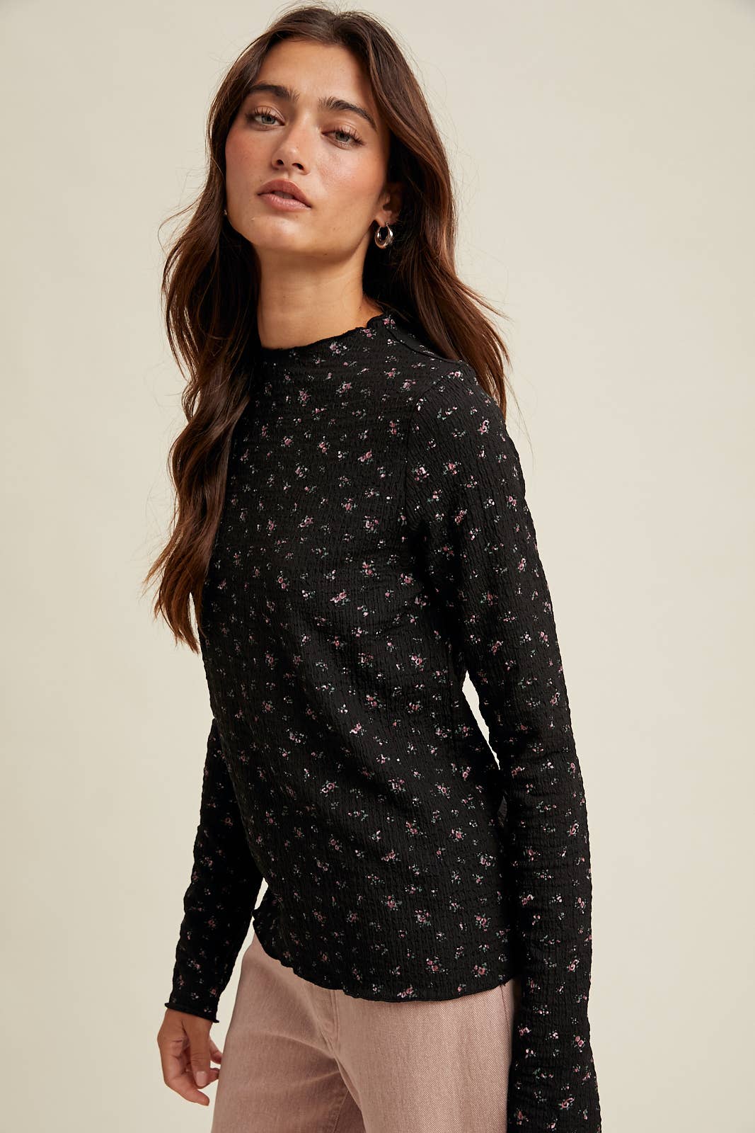 Floral Crinkle Top