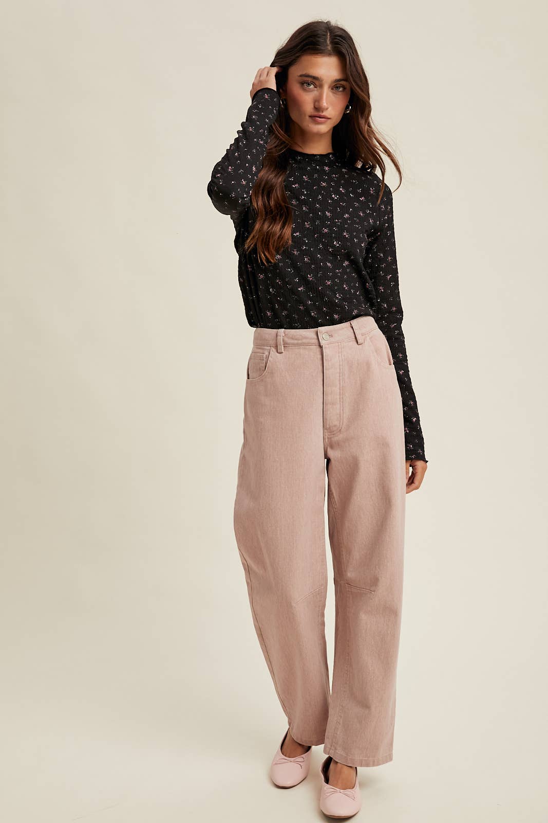 Floral Crinkle Top
