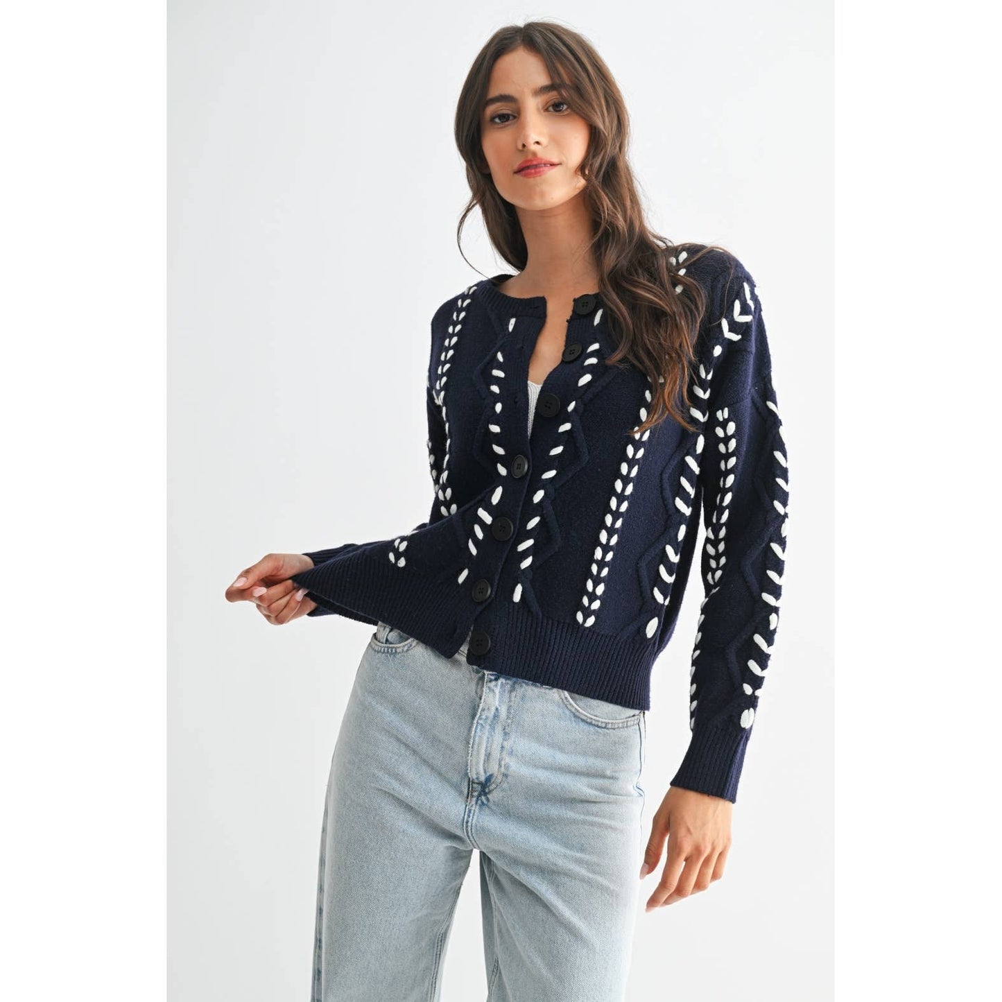 Ribbon Stitch Cardigan