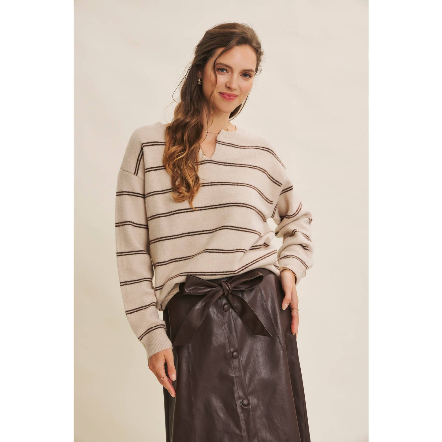 Mocha Striped Sweater